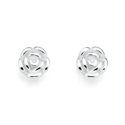 Prouds Earrings>Sterling Silver Rose Studs