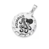Prouds Pendants>Sterling Silver Scallop Edge Zodiac Aquarius Pendant