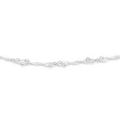 Prouds Necklaces>Sterling Silver Serpentine Twist & Ball Necklet