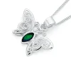 Prouds Pendants>Sterling Silver Simulated Opal Butterflypendant In Green