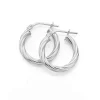 Prouds Earrings>Sterling Silver Twist Hoop Earrings