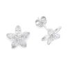 Prouds Earrings>Sterling Silver White Cz Flower Stud Earrings In White