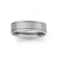 Prouds Rings>Titanium Flat With Rail Design Ring