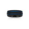 Prouds Rings>Tungsten Carbide Matt Double Blue Ring