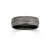 Prouds Rings>Tungsten Carbide Matte With Double Lines Ring