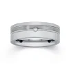 Prouds Rings>Tungsten Carbide Polished With A Cubic Zirconia Ring