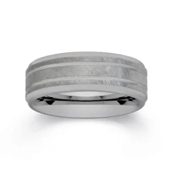 Prouds Rings>Tungsten Carbide Three Ridge Ring